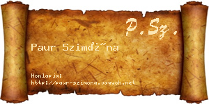 Paur Szimóna névjegykártya